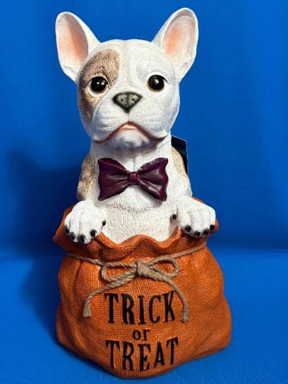 NEW ADORABLE FRENCHIE / FRENCH BULLDOG HALLOWEEN TRICK OR TREAT DECOR STATUE